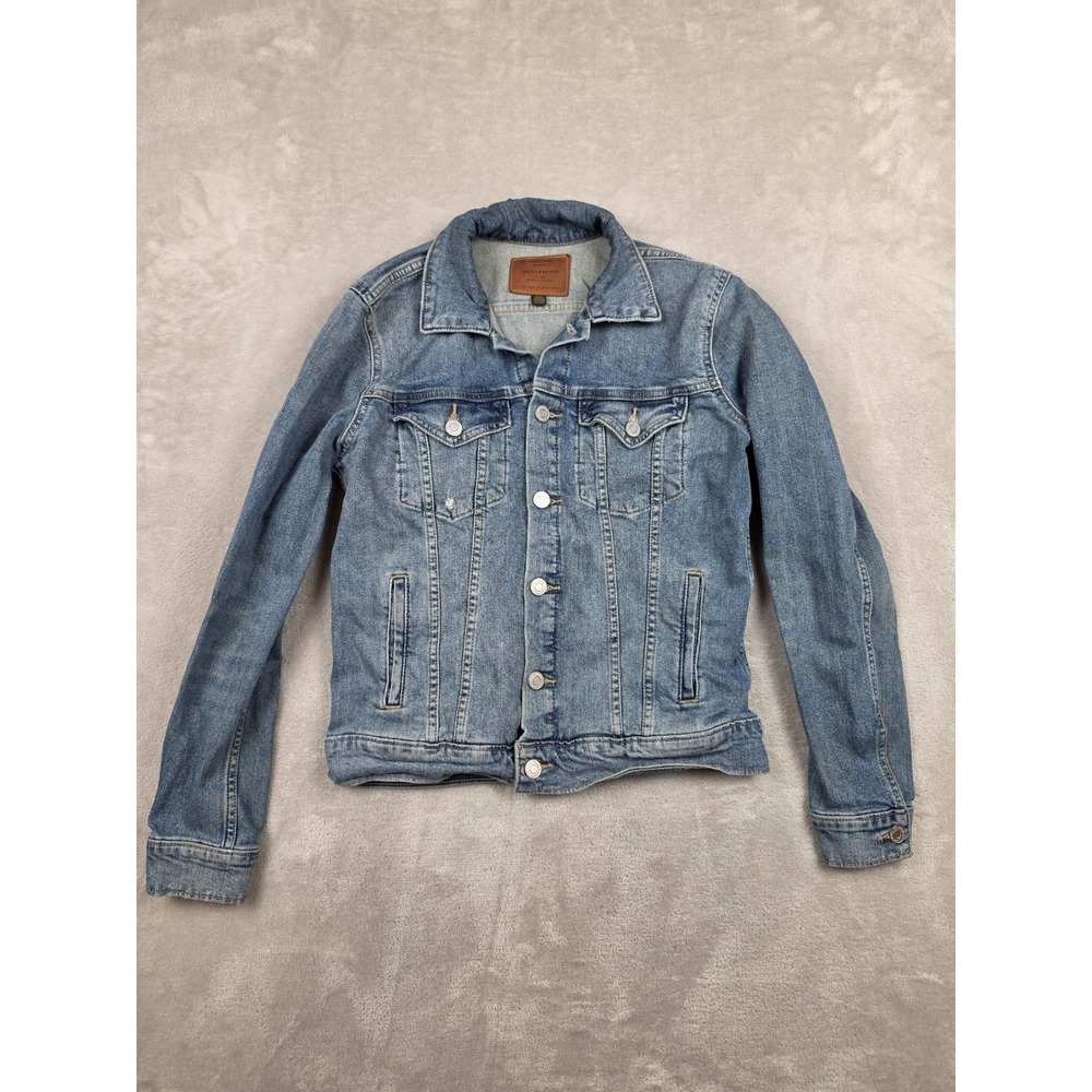 Lucky Brand Denim Jacket Women Small Blue Button Front Long Sleeve Trucker *Read